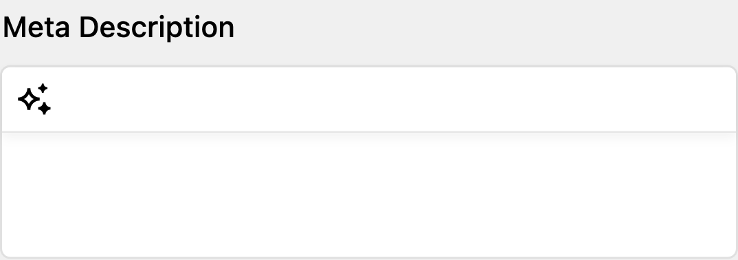 Copilot button in textarea field for SEO description