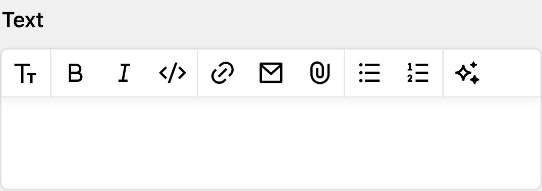 Copilot button in textarea field toolbar