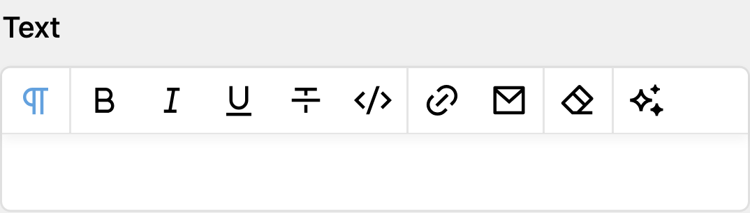 Copilot button in writer field toolbar