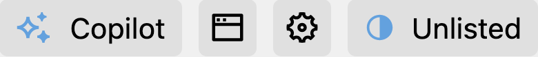 Copilot Panel view button with custom theme
