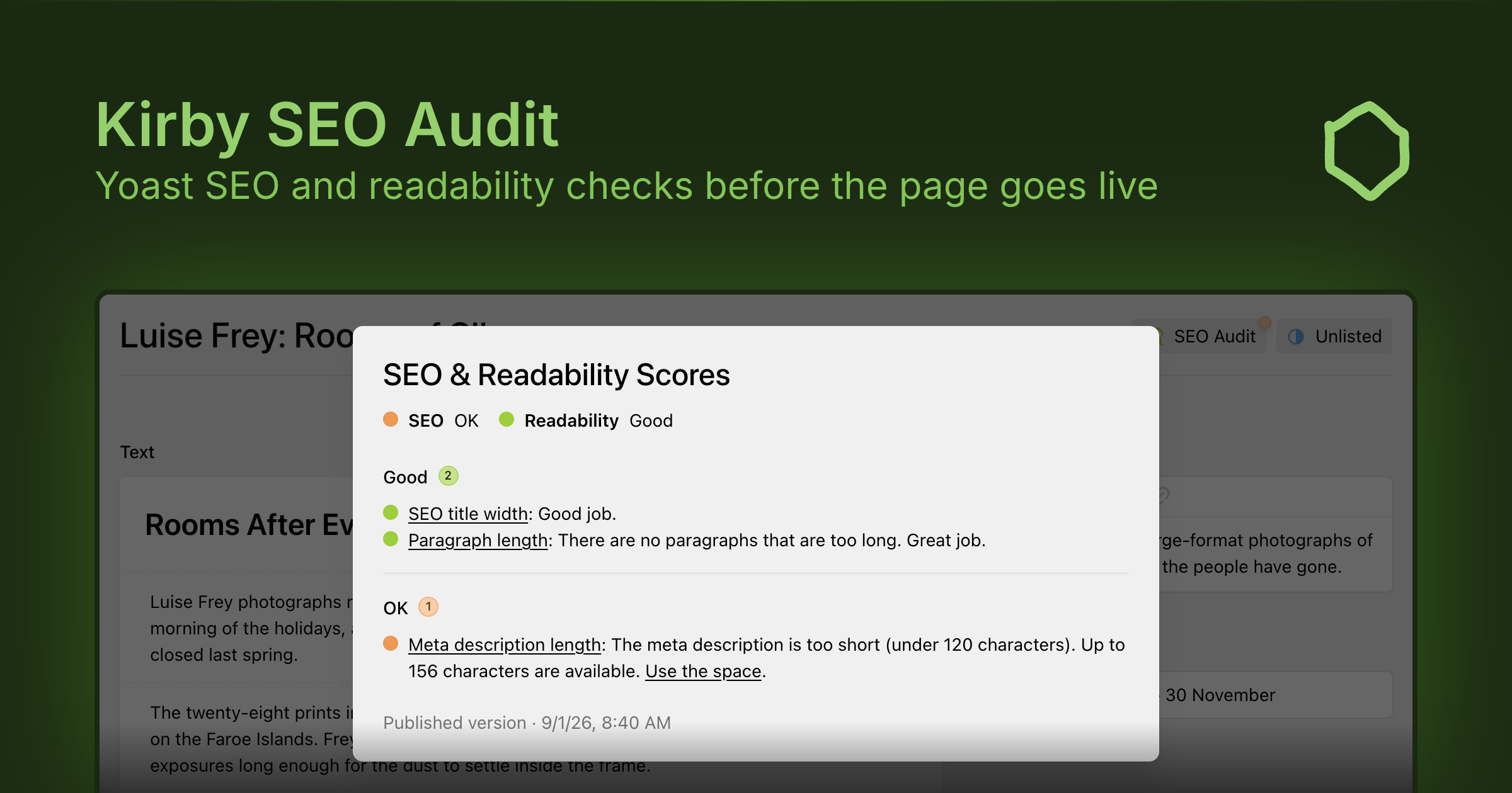 Kirby SEO Audit